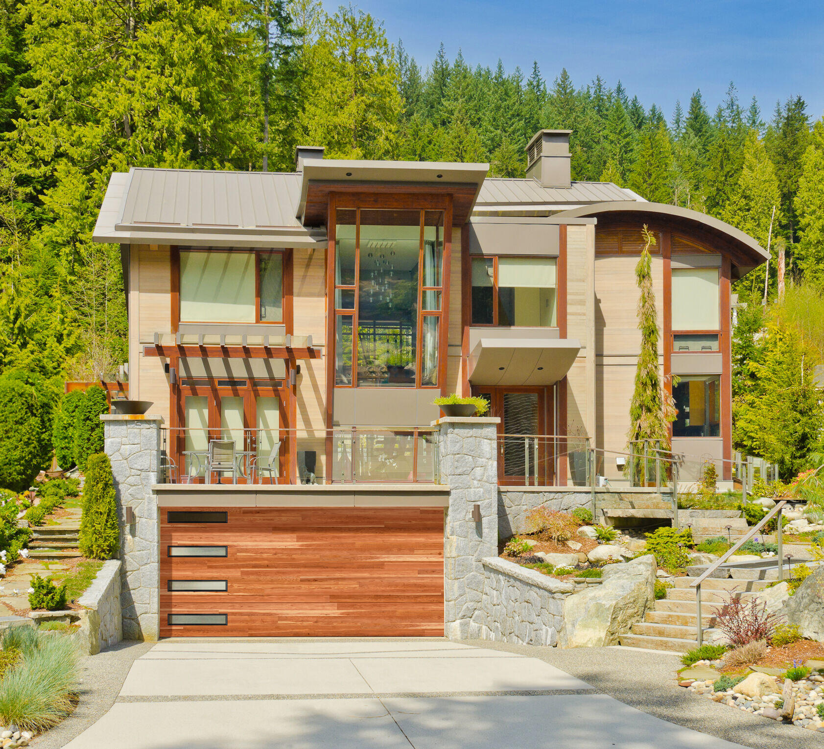 Big,Custom,Made,Luxury,House,On,The,Rocky,Slope,With Northwoods Garage Doors, Albuquerque Over Top Garage Doors