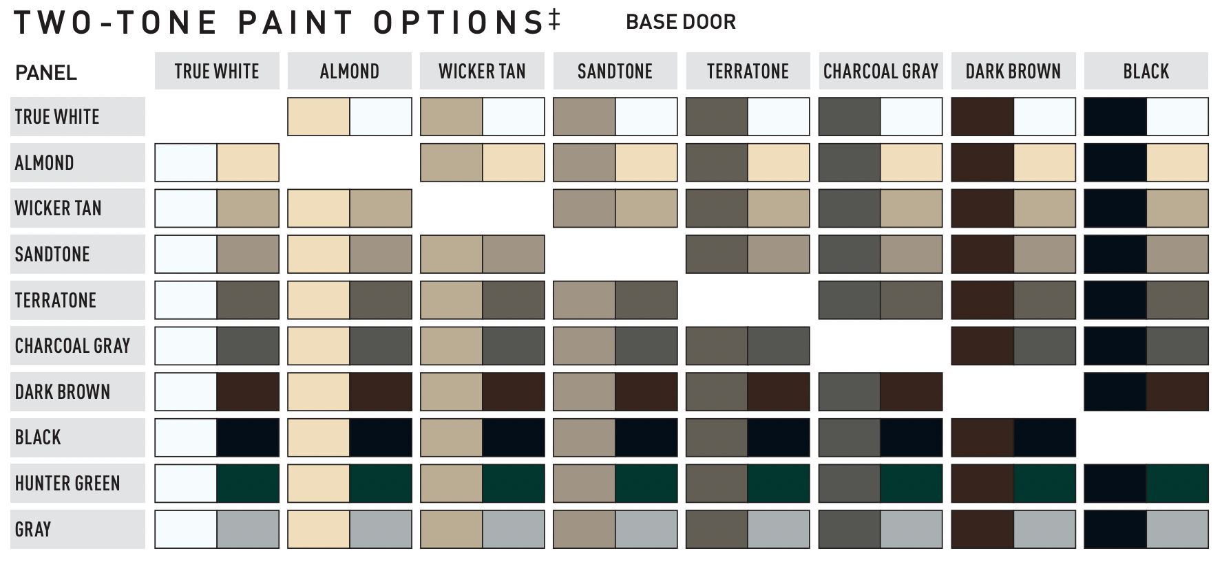 Two-Tone-Paint-Options-1 Classica Garage Doors, Albuquerque Over the Top Garage Doors
